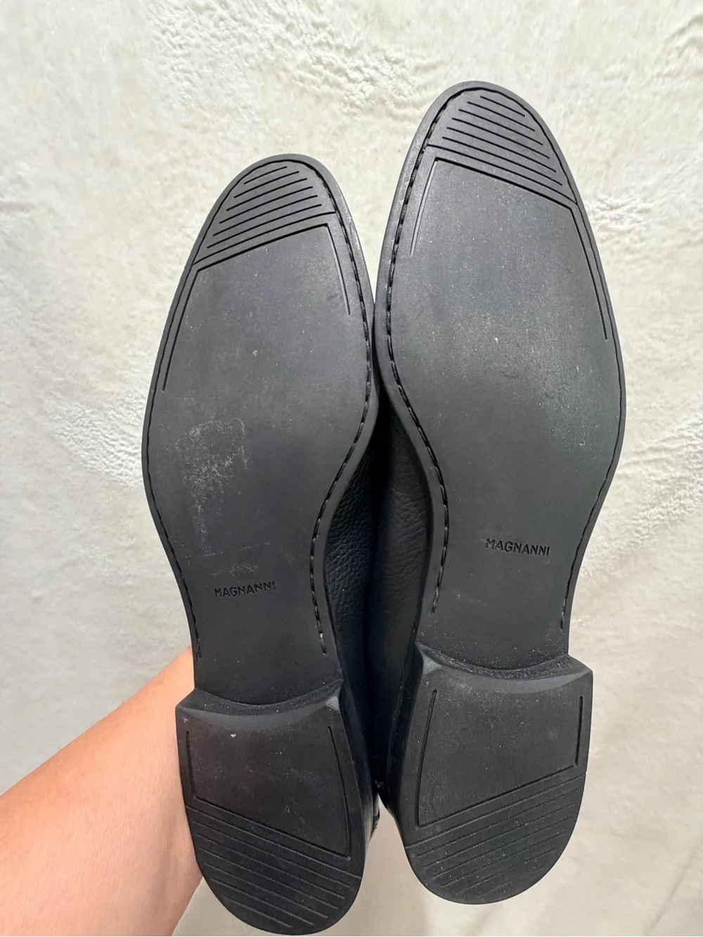 Magnanni Flex Black Pebbled Leather Penny Loafers EU 42 US 9 Italy CMB3004
